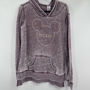 Women’s Disney Hoodie Purple Pullover Mickey Long Sleeves Hooded Cotton Medium